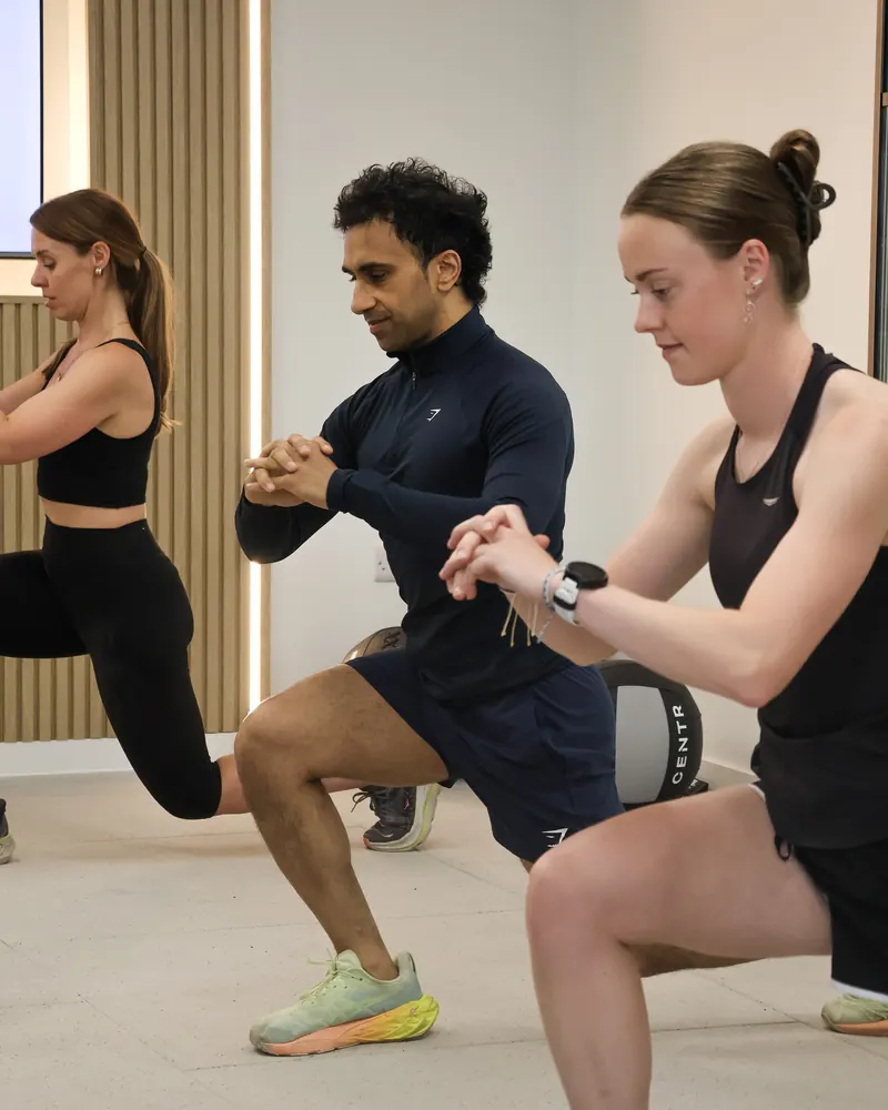 A small Tomorrow functional class doing lunges together