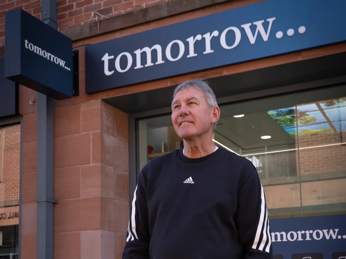 Bryan Robson outside the Tomorrow clinic in Knutsford