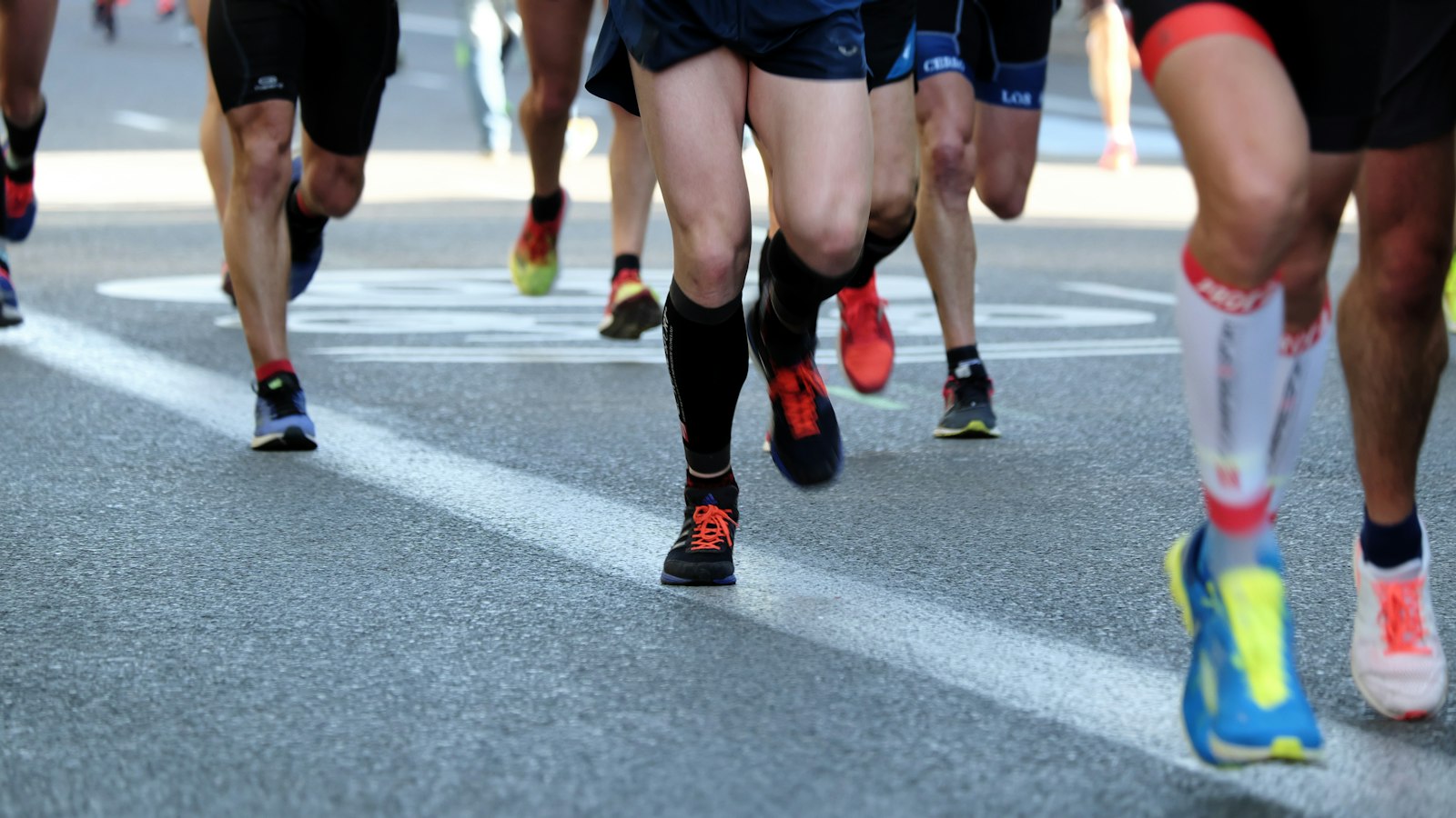 Runners taking part in a road race